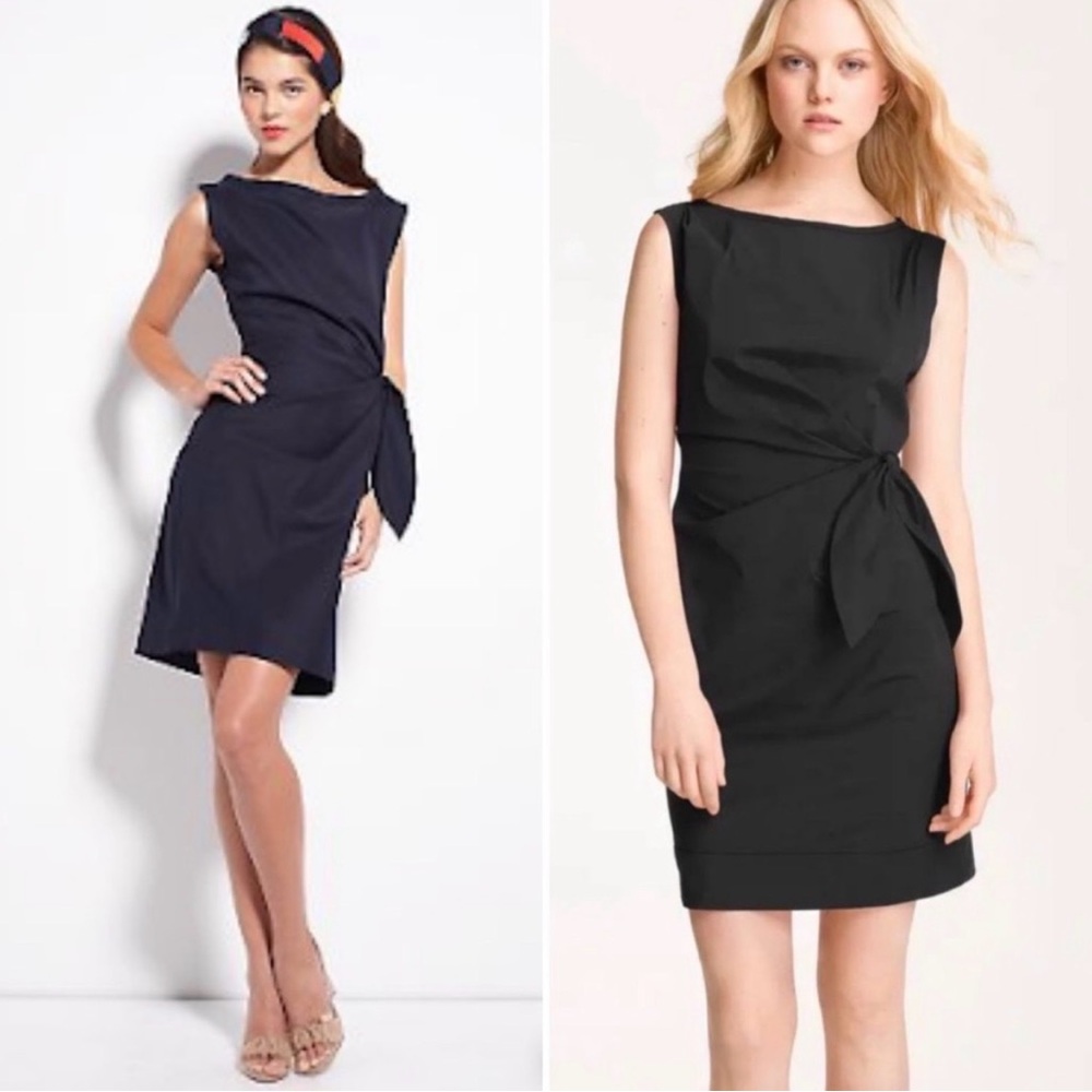 DVF stretch black Della Side Tie Sheath Dress